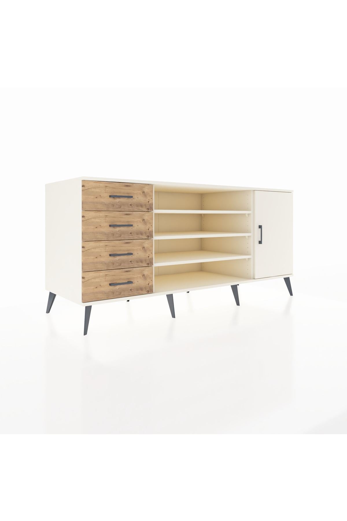 Kronos Konsol 6 Raflı 4 Çekmeceli Tek Kapaklı 176x59x83 - S610M048V06C