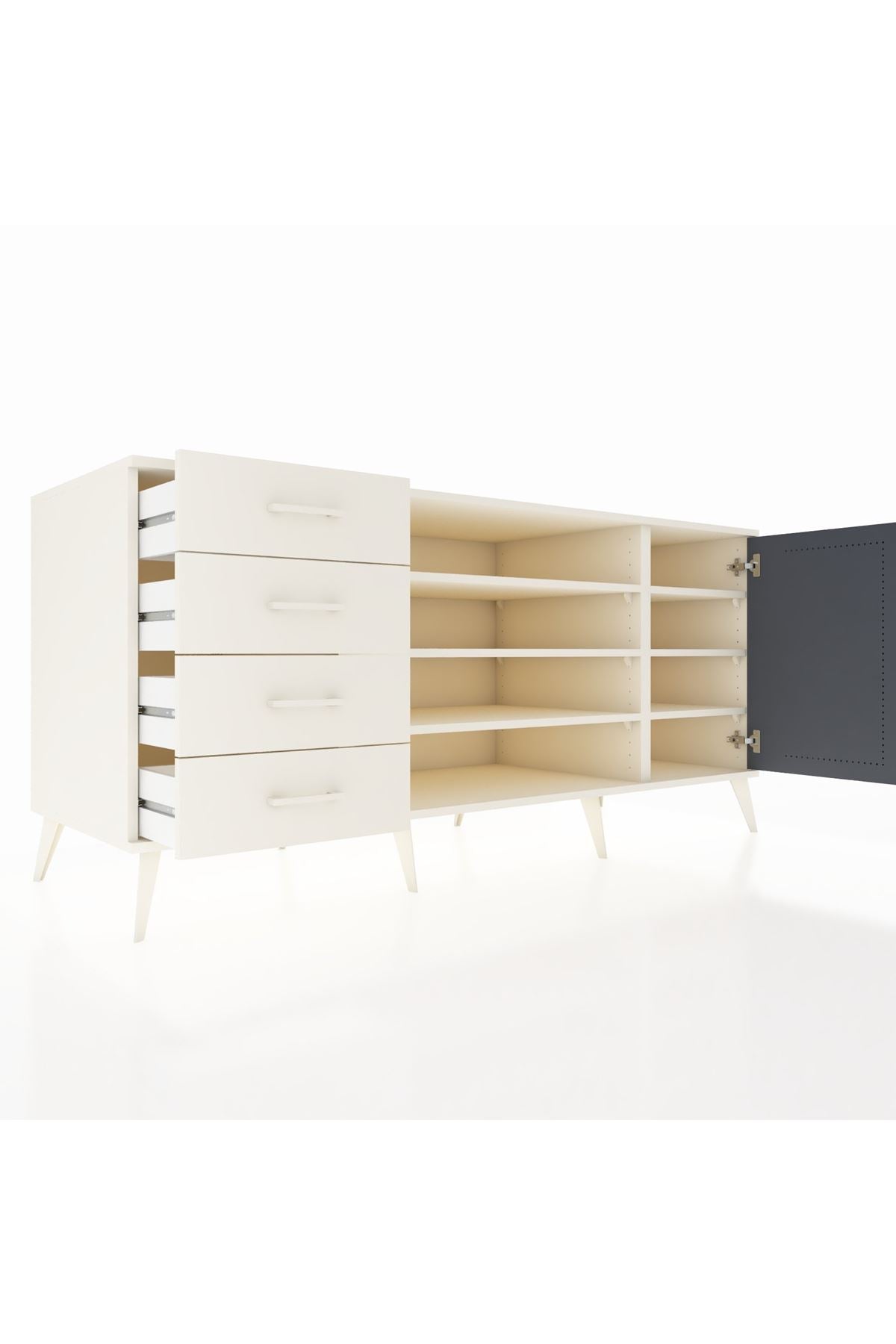 Kronos Konsol 6 Raflı 4 Çekmeceli Tek Kapaklı 176x59x83 - S610M048V07C