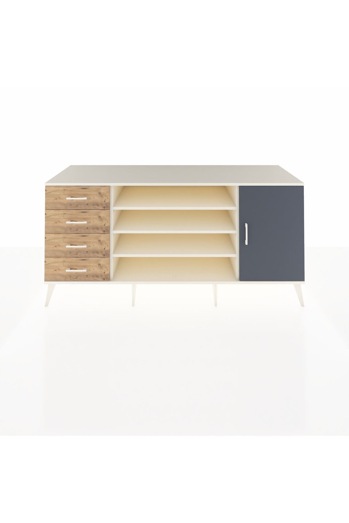Kronos Konsol 6 Raflı 4 Çekmeceli Tek Kapaklı 176x59x83 - S610M048V09C