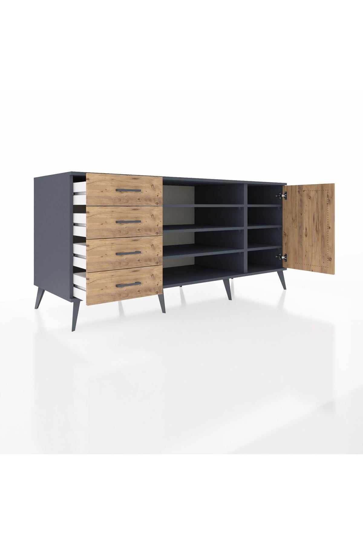 Kronos Konsol 6 Raflı 4 Çekmeceli Tek Kapaklı 176x59x83 - S610M048V12C