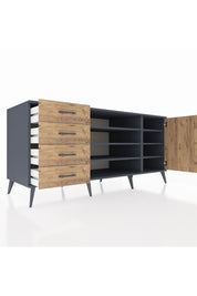 Kronos Konsol 6 Raflı 4 Çekmeceli Tek Kapaklı 176x59x83 - S610M048V12C