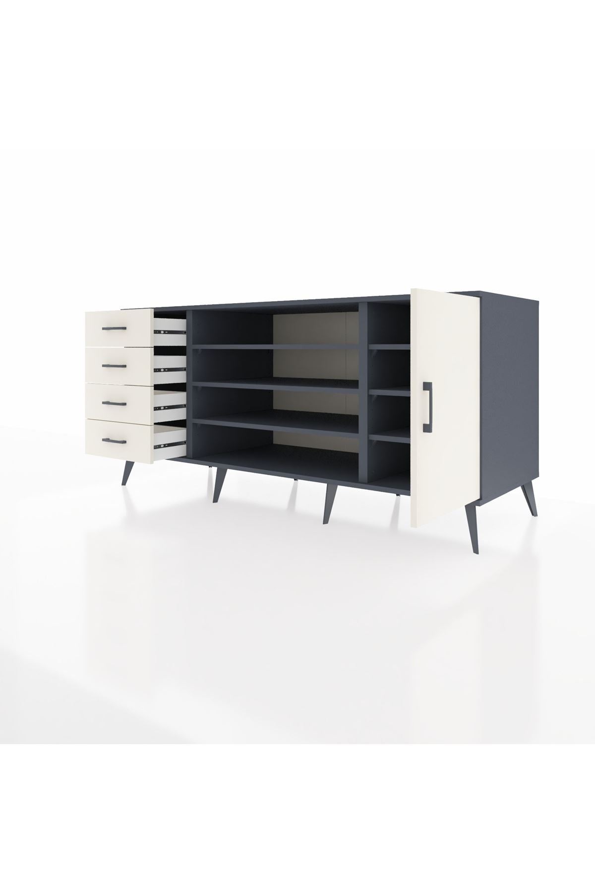 Kronos Konsol 6 Raflı 4 Çekmeceli Tek Kapaklı 176x59x83 - S610M048V13C