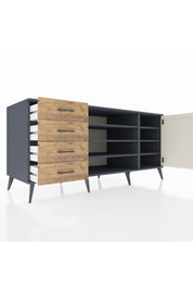 Kronos Konsol 6 Raflı 4 Çekmeceli Tek Kapaklı 176x59x83 - S610M048V15C