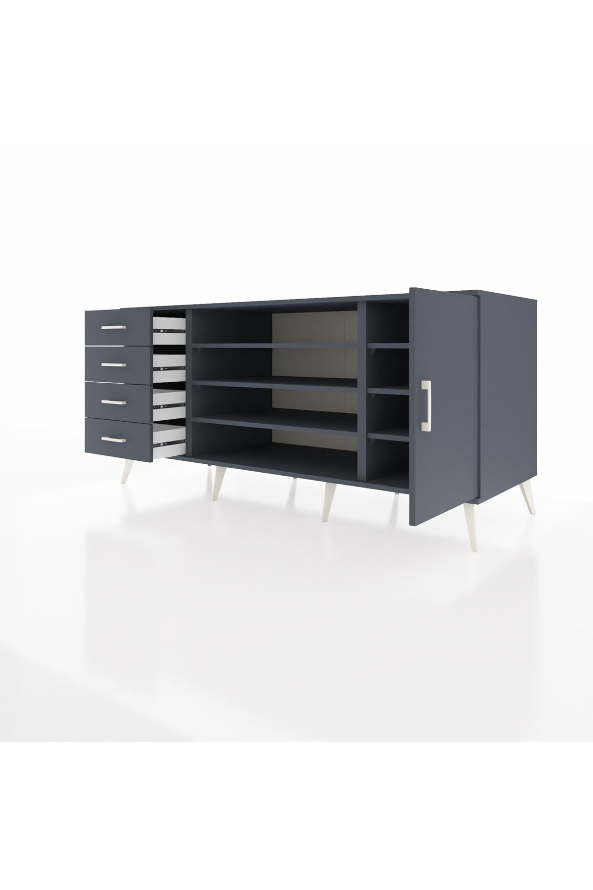 Kronos Konsol 6 Raflı 4 Çekmeceli Tek Kapaklı 176x59x83 - S610M048V17C