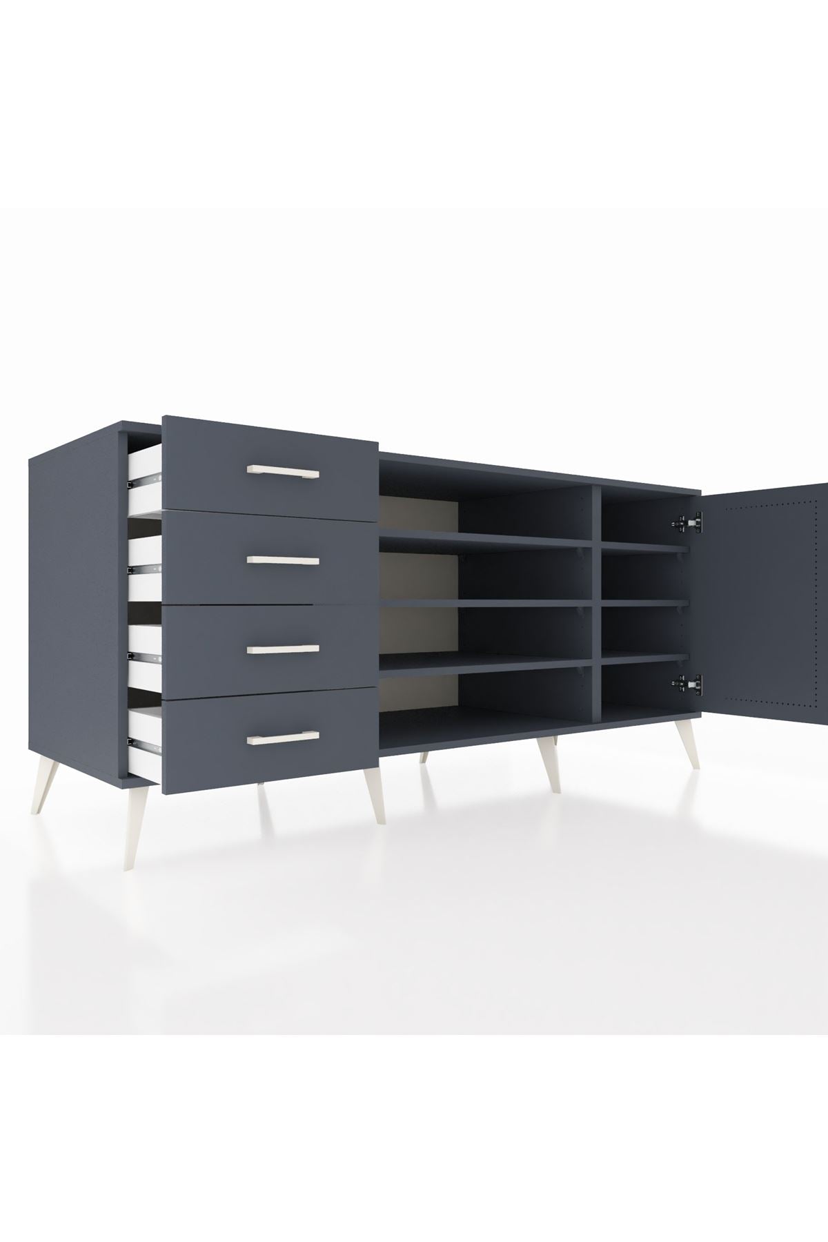 Kronos Konsol 6 Raflı 4 Çekmeceli Tek Kapaklı 176x59x83 - S610M048V17C