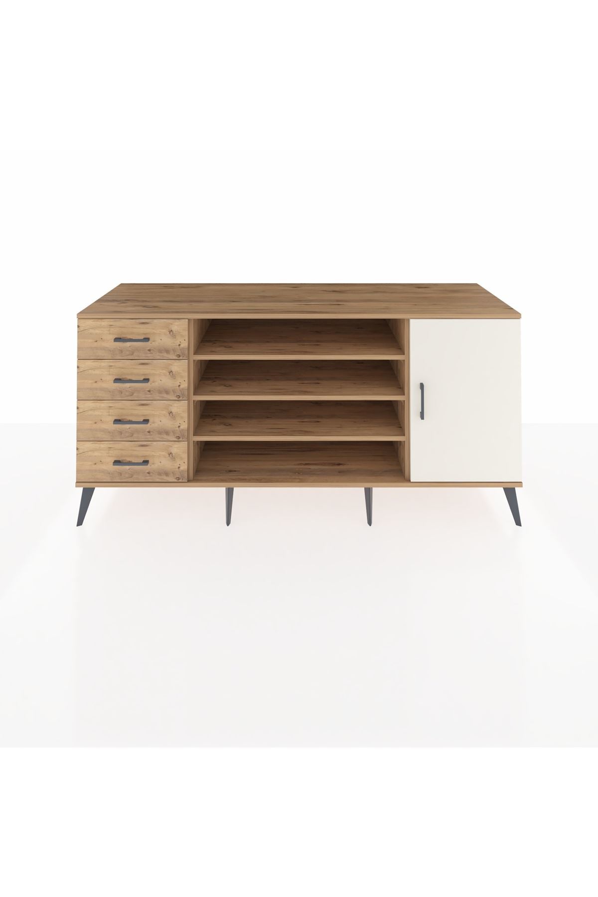 Kronos Konsol 6 Raflı 4 Çekmeceli Tek Kapaklı 176x59x83 - S610M048V24C