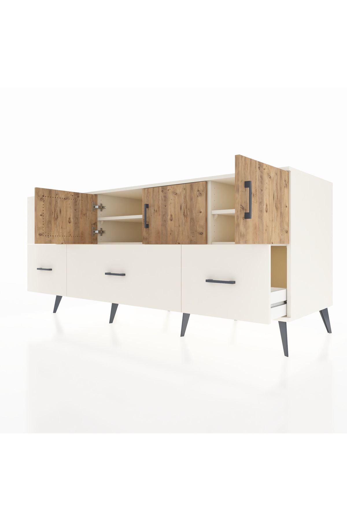 Kronos Konsol 4 Raflı 4 Çekmeceli 3 Kapaklı 176x59x83 - S610M050V01C