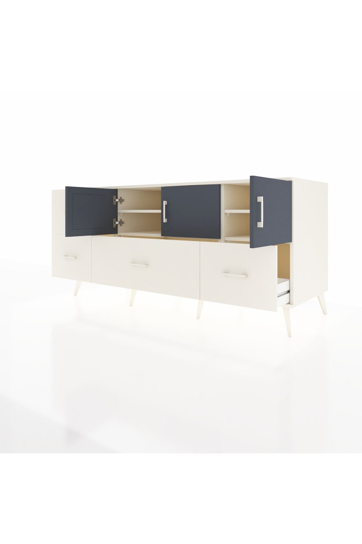 Kronos Konsol 4 Raflı 4 Çekmeceli 3 Kapaklı 176x59x83 - S610M050V07C