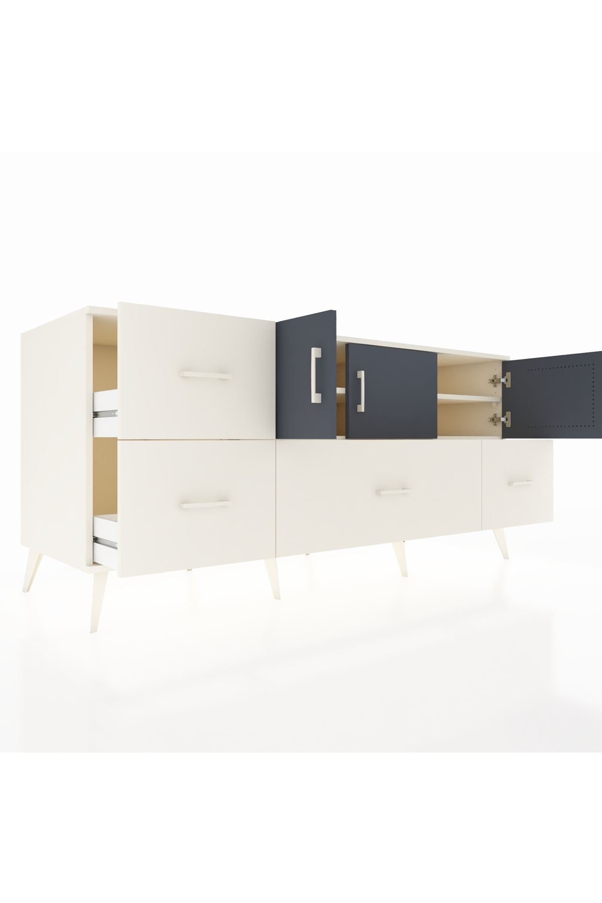 Kronos Konsol 4 Raflı 4 Çekmeceli 3 Kapaklı 176x59x83 - S610M050V07C