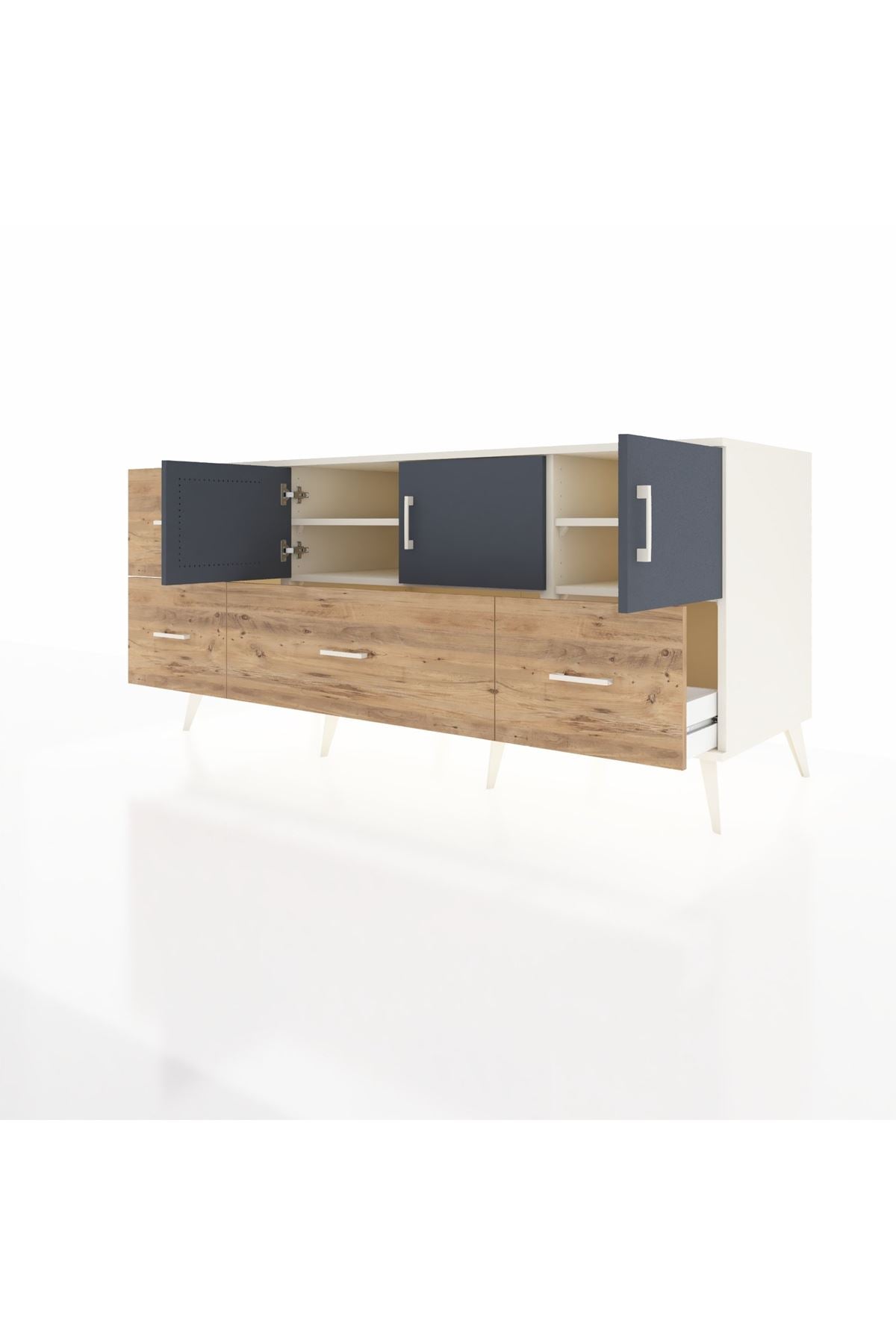 Kronos Konsol 4 Raflı 4 Çekmeceli 3 Kapaklı 176x59x83 - S610M050V09C