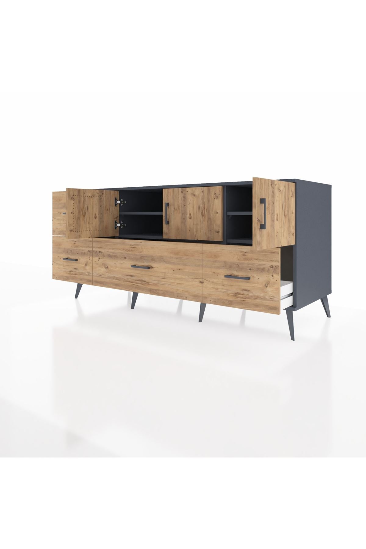 Kronos Konsol 4 Raflı 4 Çekmeceli 3 Kapaklı 176x59x83 - S610M050V12C