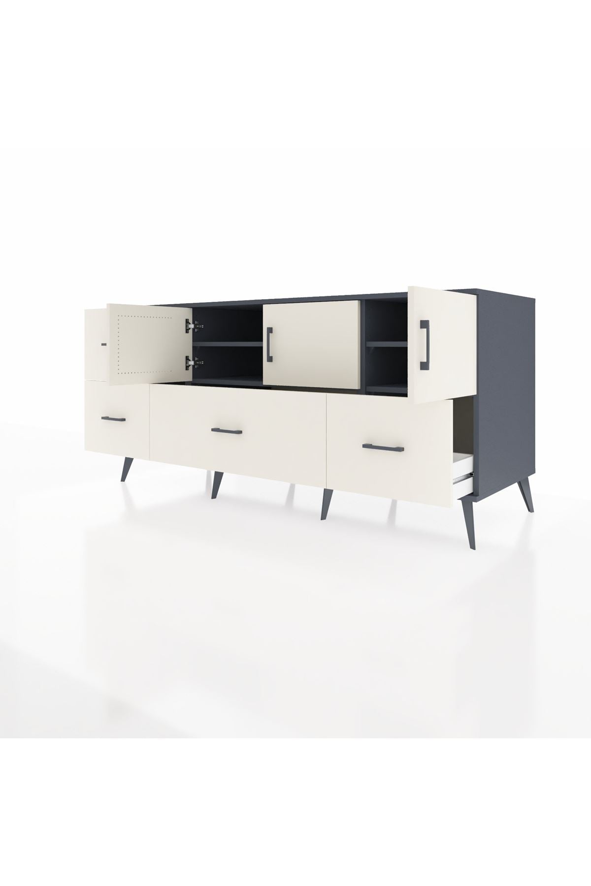 Kronos Konsol 4 Raflı 4 Çekmeceli 3 Kapaklı 176x59x83 - S610M050V13C