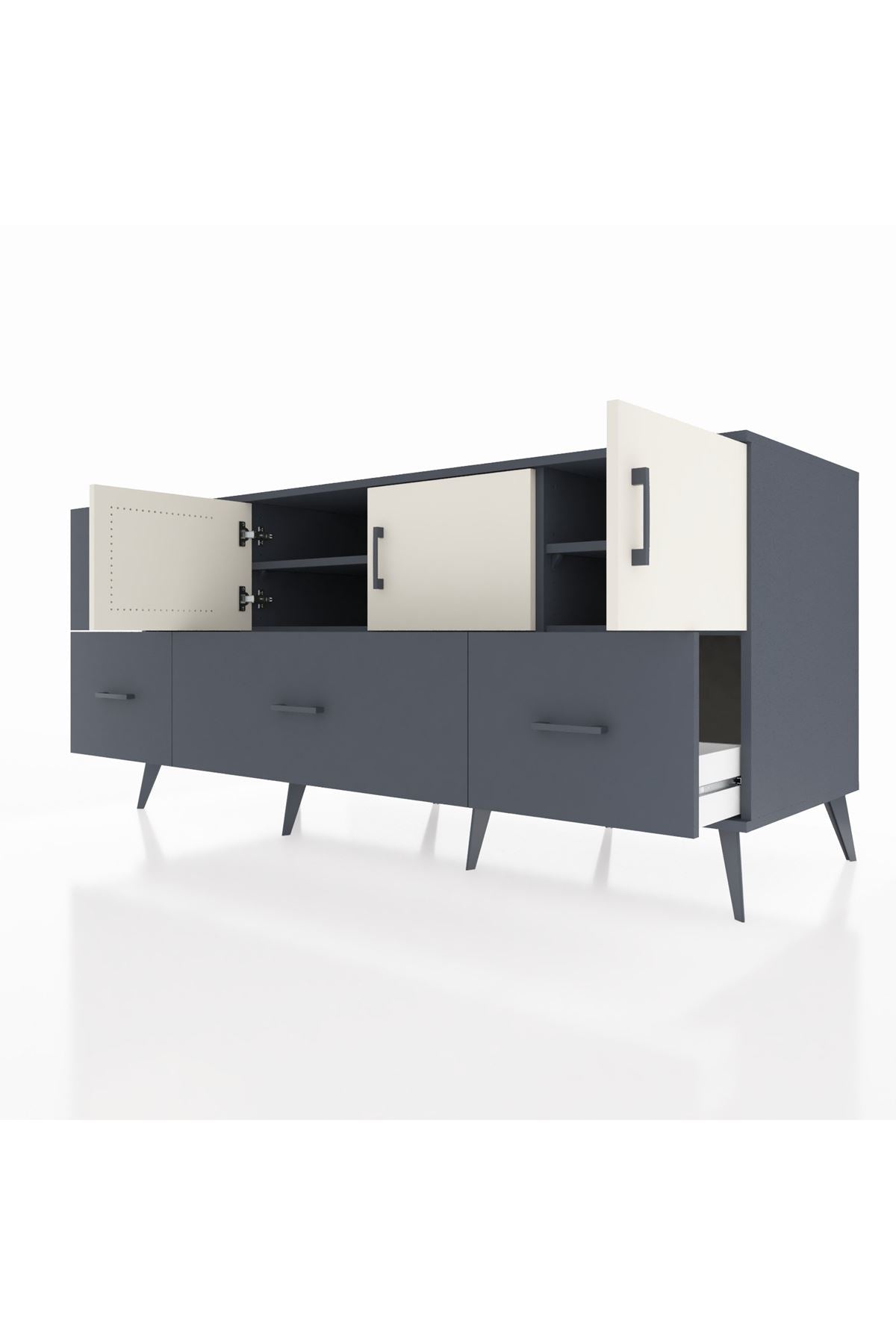 Kronos Konsol 4 Raflı 4 Çekmeceli 3 Kapaklı 176x59x83 - S610M050V14C