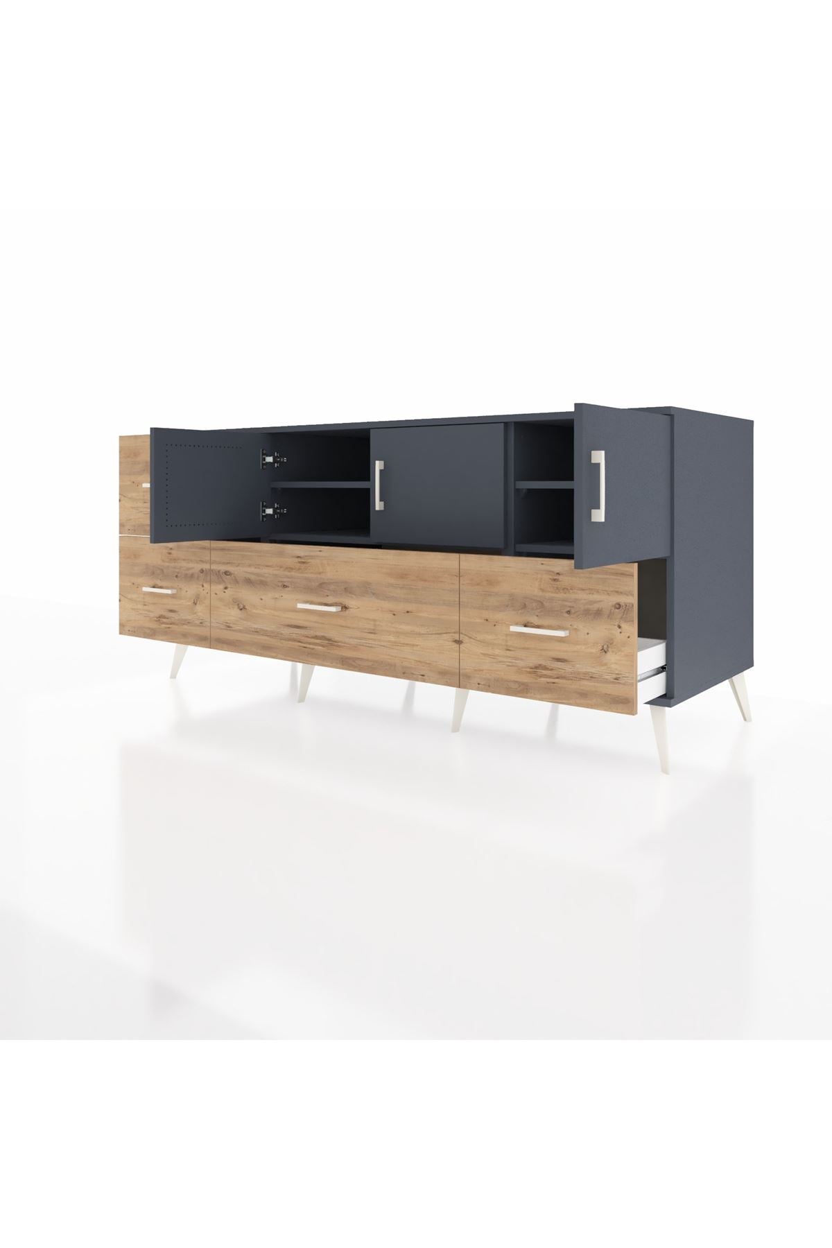 Kronos Konsol 4 Raflı 4 Çekmeceli 3 Kapaklı 176x59x83 - S610M050V18C