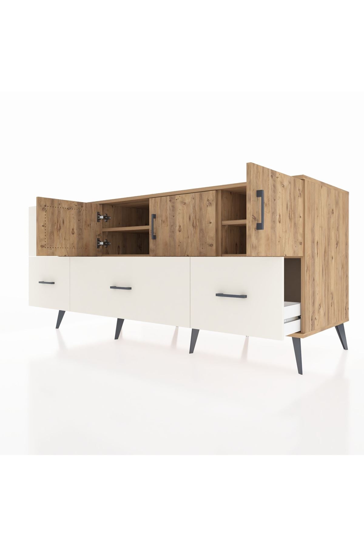 Kronos Konsol 4 Raflı 4 Çekmeceli 3 Kapaklı 176x59x83 - S610M050V19C