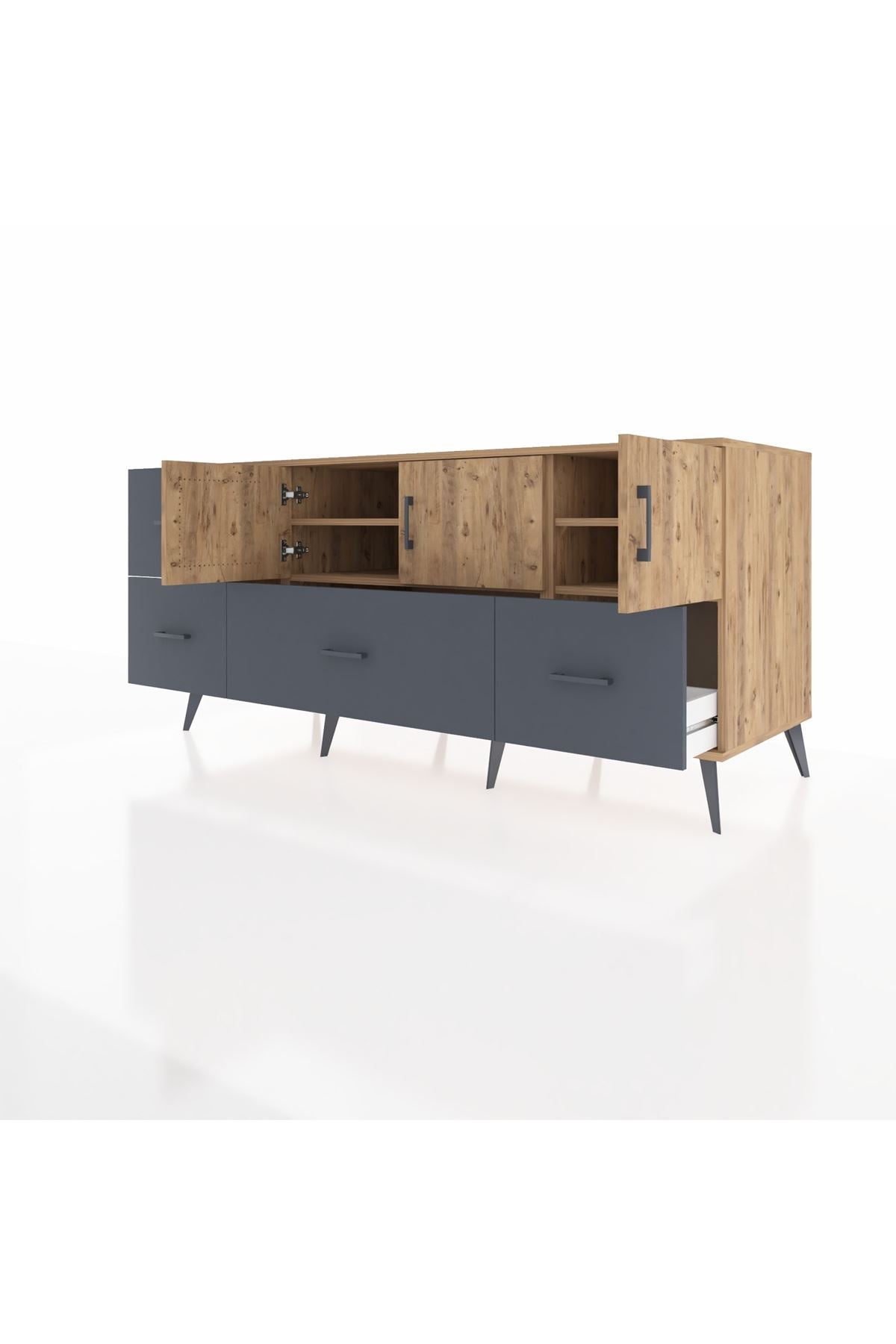 Kronos Konsol 4 Raflı 4 Çekmeceli 3 Kapaklı 176x59x83 - S610M050V20C