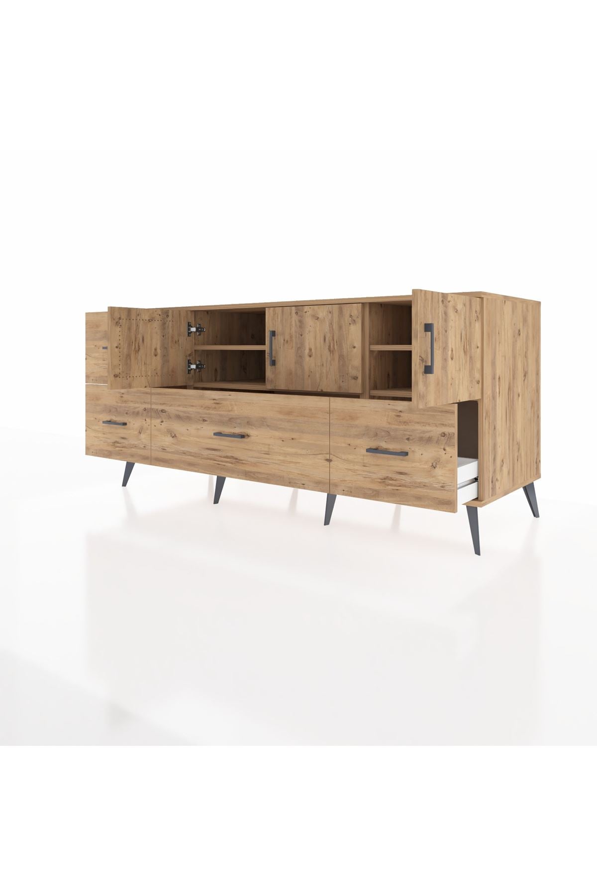 Kronos Konsol 4 Raflı 4 Çekmeceli 3 Kapaklı 176x59x83 - S610M050V21C