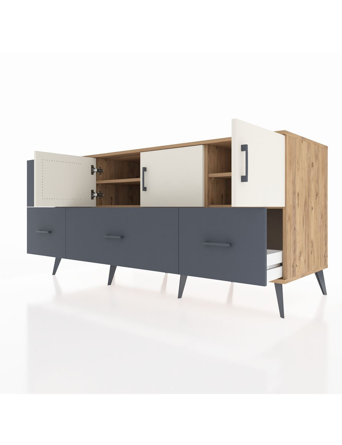Kronos Konsol 4 Raflı 4 Çekmeceli 3 Kapaklı 176x59x83 - S610M050V23C