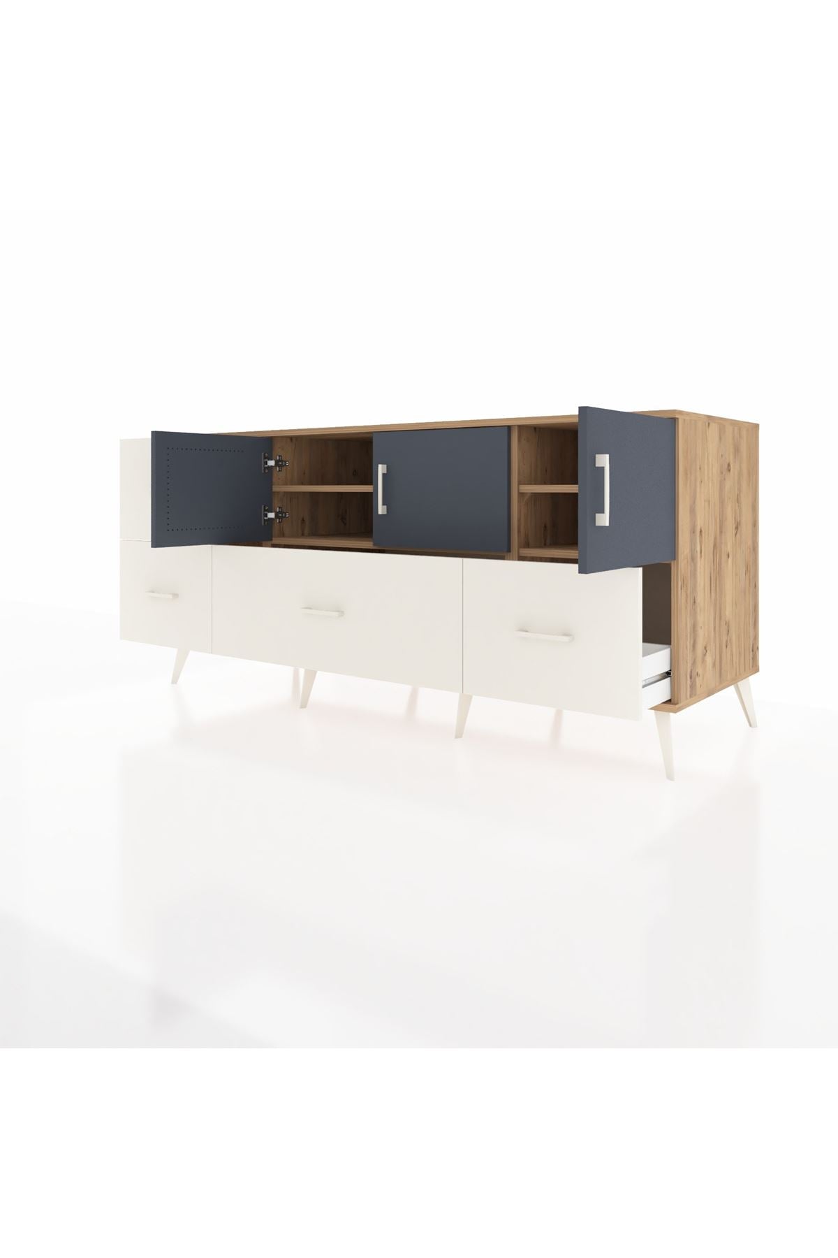 Kronos Konsol 4 Raflı 4 Çekmeceli 3 Kapaklı 176x59x83 - S610M050V25C