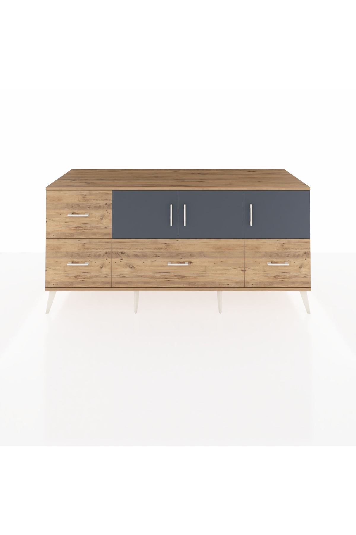 Kronos Konsol 4 Raflı 4 Çekmeceli 3 Kapaklı 176x59x83 - S610M050V27C