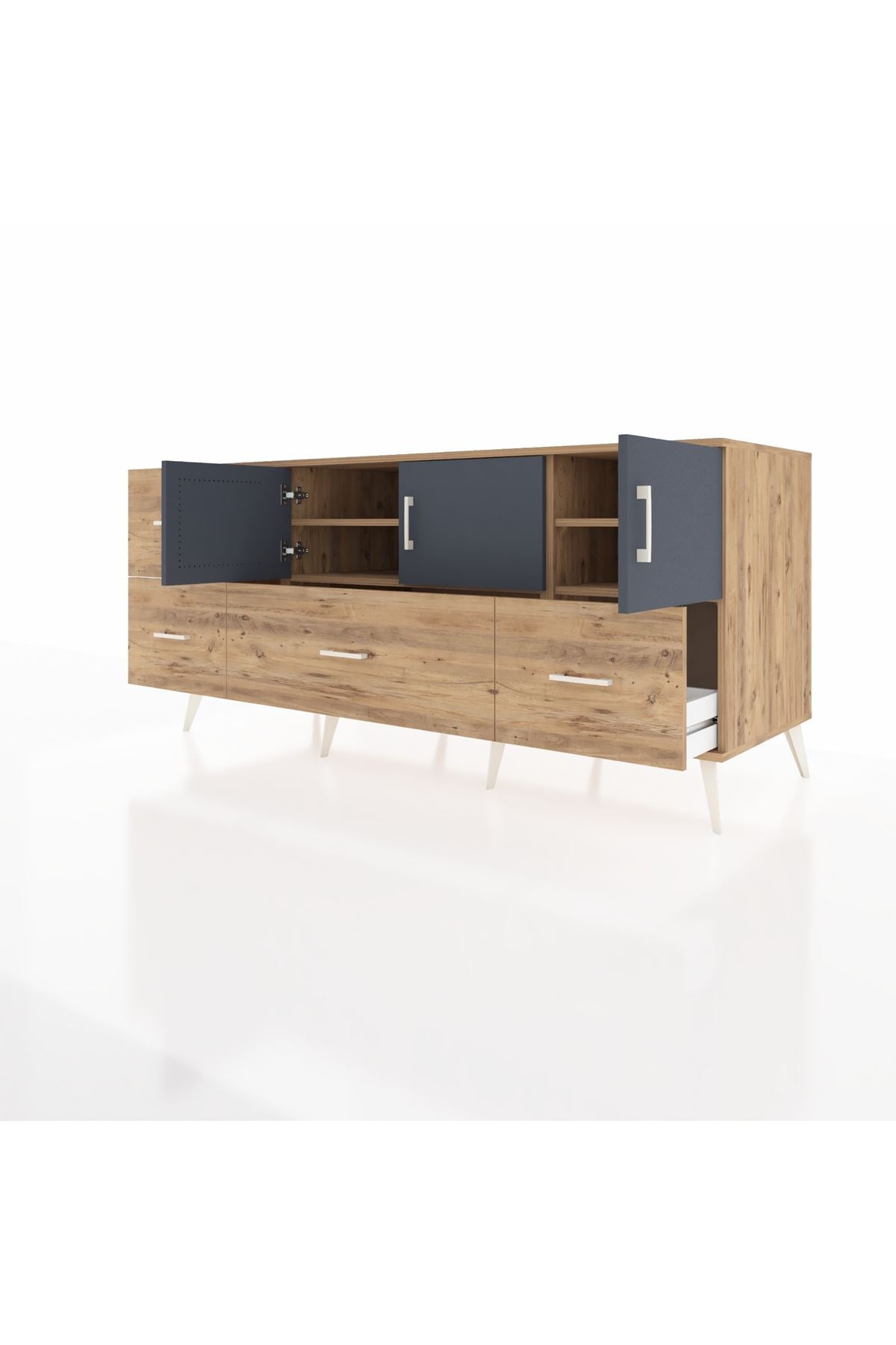 Kronos Konsol 4 Raflı 4 Çekmeceli 3 Kapaklı 176x59x83 - S610M050V27C