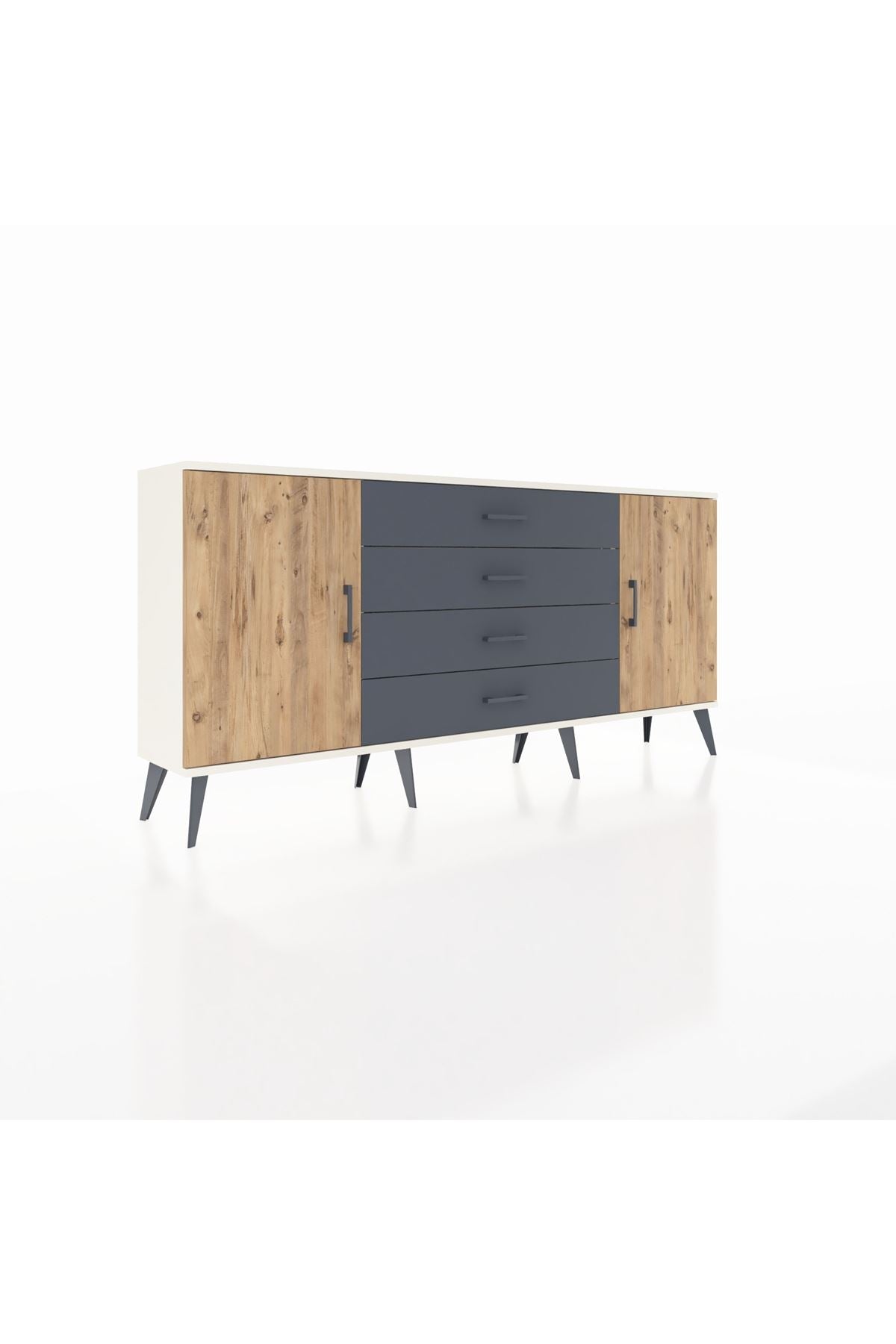 Arges Konsol 2 Raflı 4 Çekmeceli 2 Kapaklı 176x30x83 - S148M001V02A