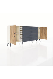Arges Konsol 2 Raflı 4 Çekmeceli 2 Kapaklı 176x30x83 - S148M001V02A