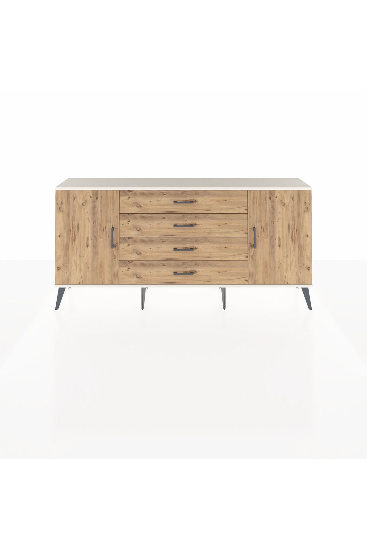 Arges Konsol 2 Raflı 4 Çekmeceli 2 Kapaklı 176x30x83 - S148M001V03A