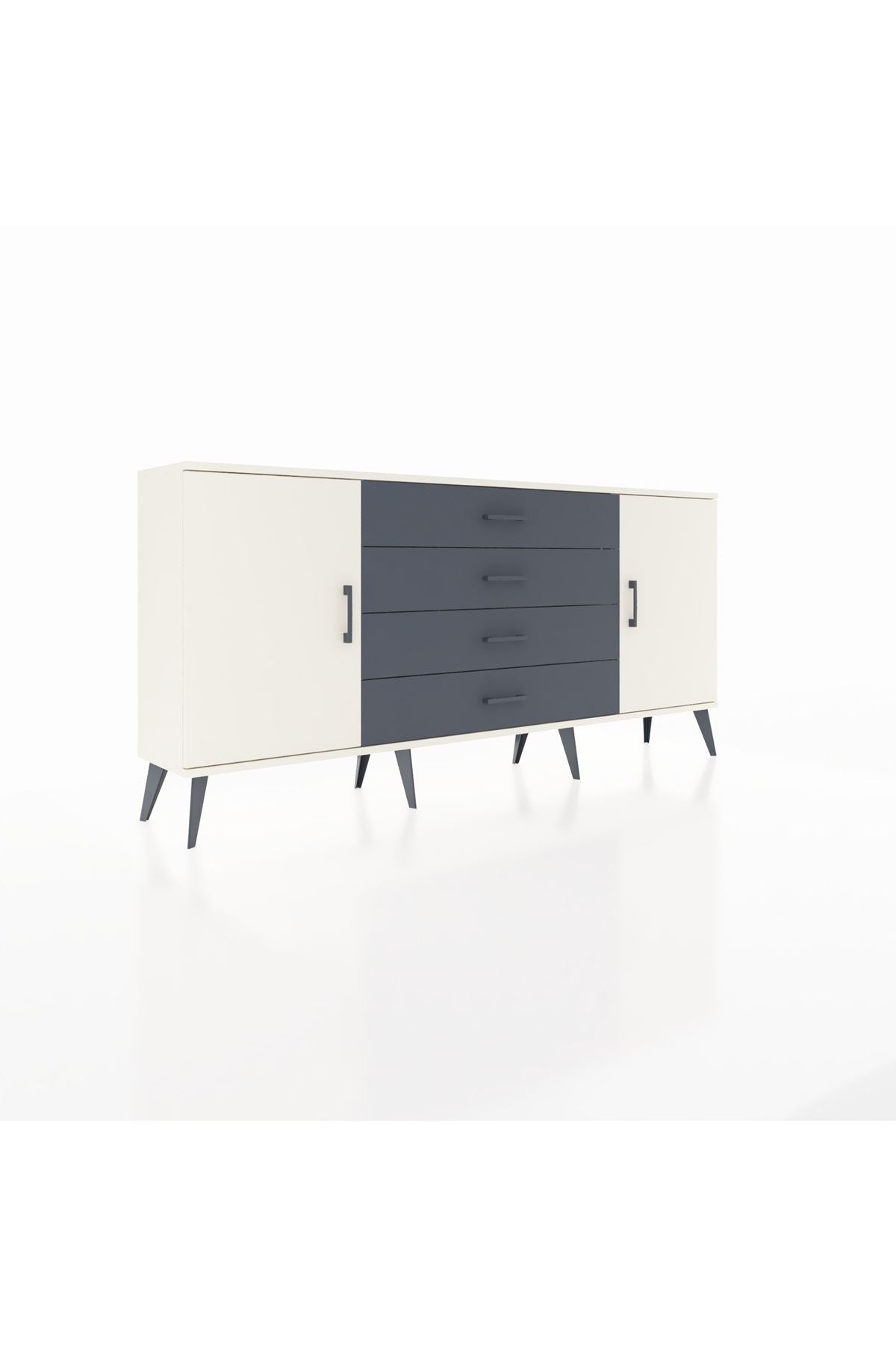 Arges Konsol 2 Raflı 4 Çekmeceli 2 Kapaklı 176x30x83 - S148M001V05A