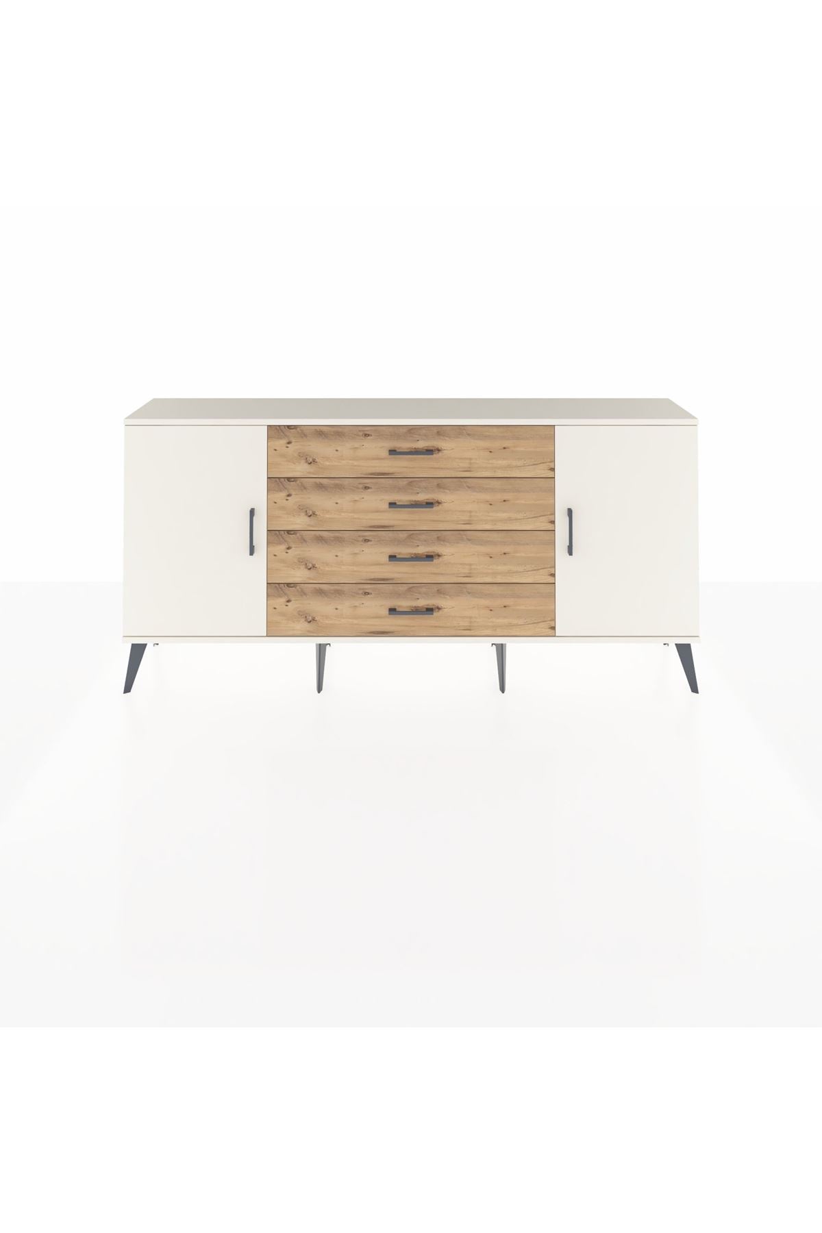 Arges Konsol 2 Raflı 4 Çekmeceli 2 Kapaklı 176x30x83 - S148M001V06A