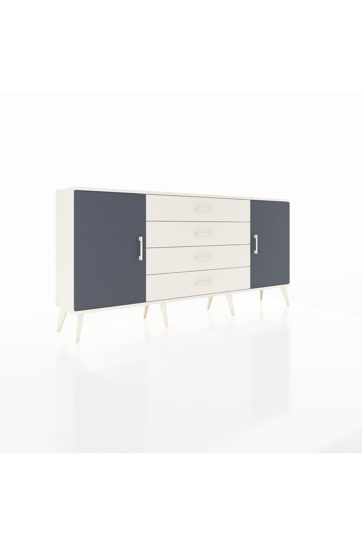 Arges Konsol 2 Raflı 4 Çekmeceli 2 Kapaklı 176x30x83 - S148M001V07A