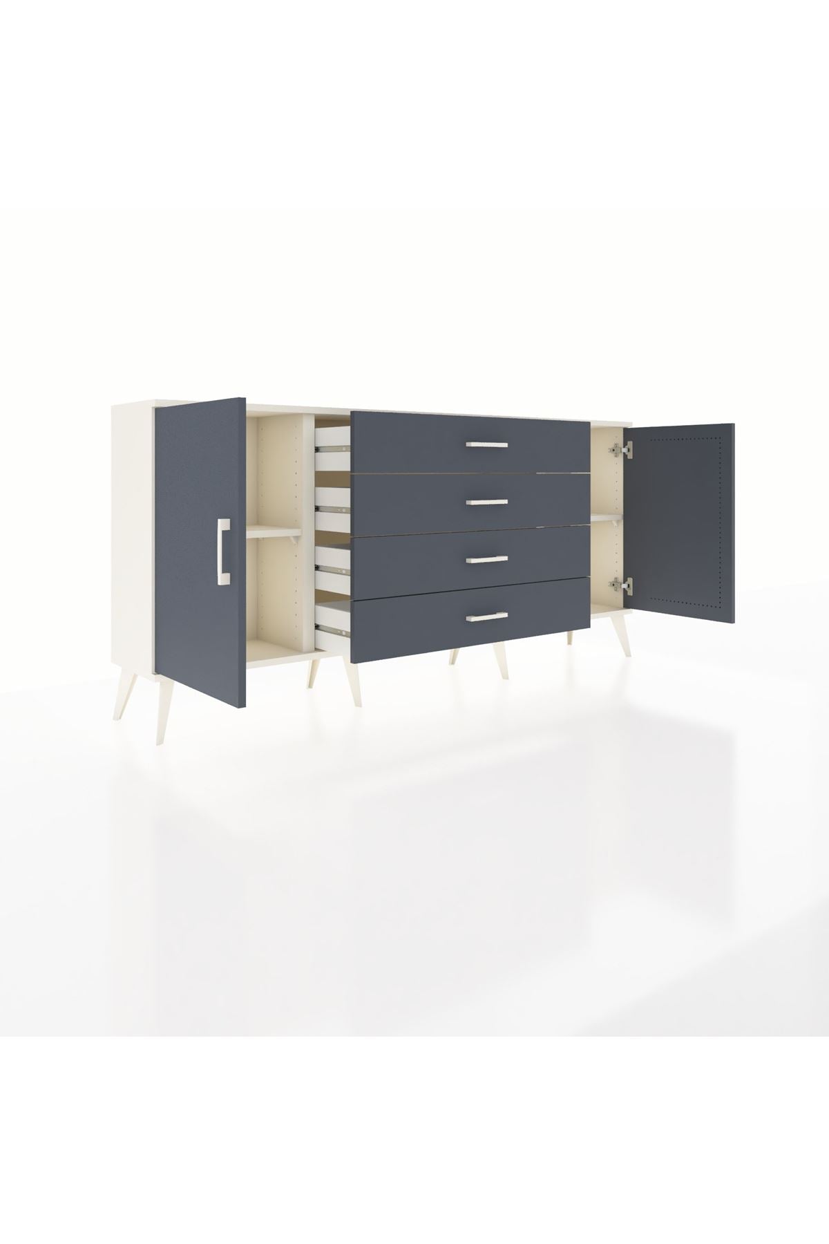 Arges Konsol 2 Raflı 4 Çekmeceli 2 Kapaklı 176x30x83 - S148M001V08A