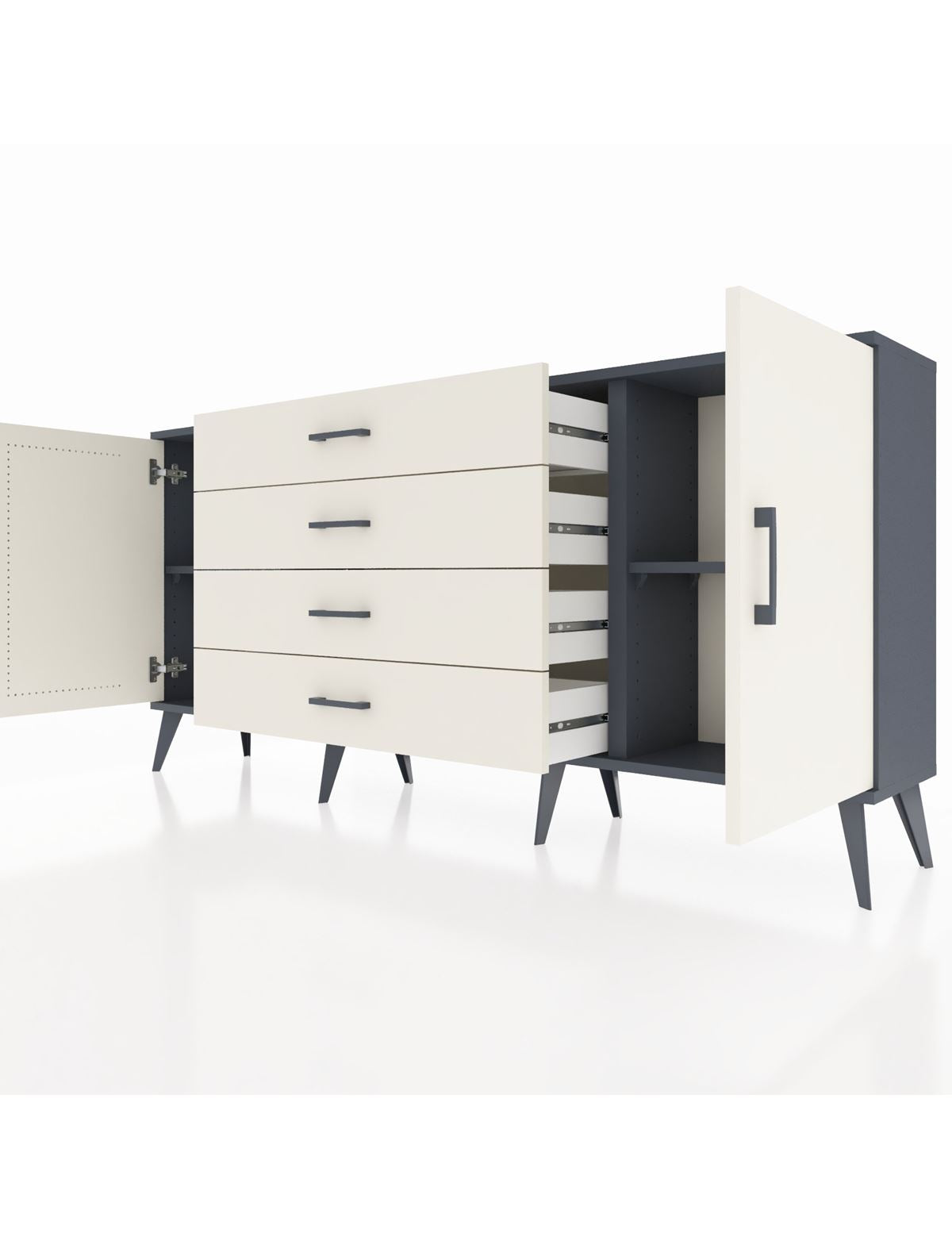 Arges Konsol 2 Raflı 4 Çekmeceli 2 Kapaklı 176x30x83 - S148M001V13A