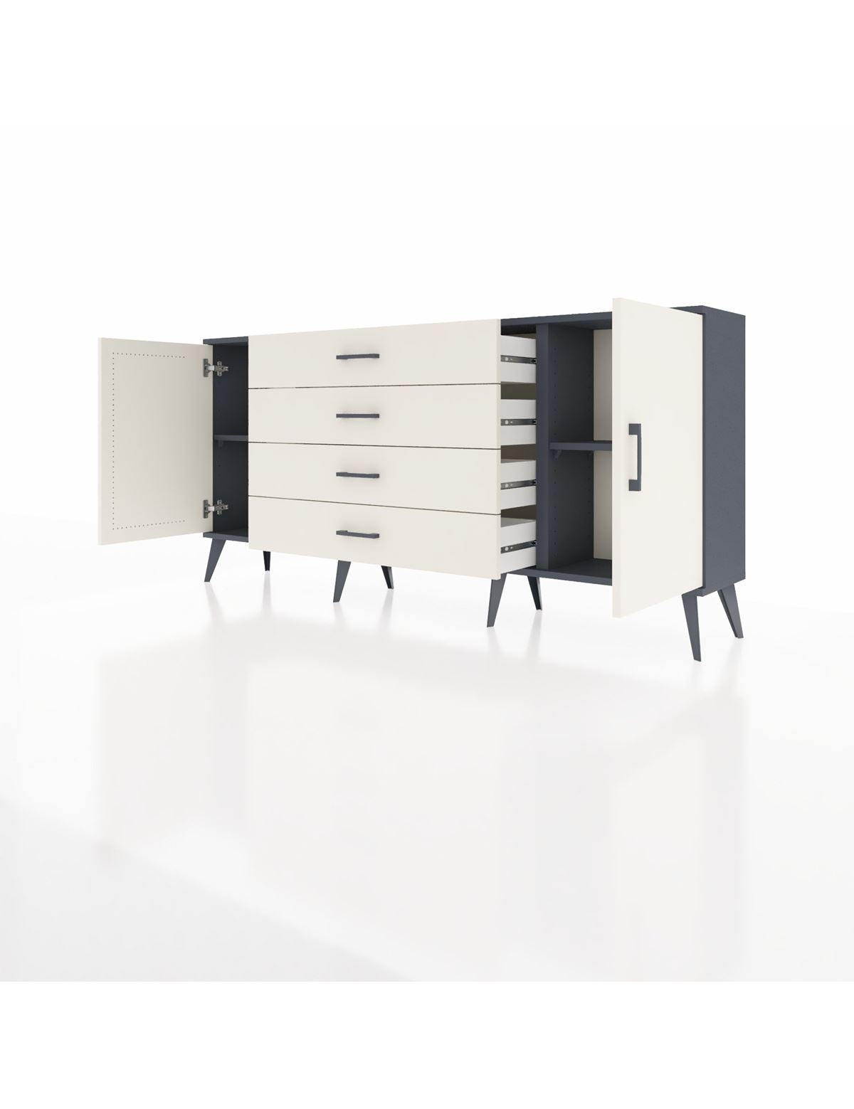 Arges Konsol 2 Raflı 4 Çekmeceli 2 Kapaklı 176x30x83 - S148M001V13A