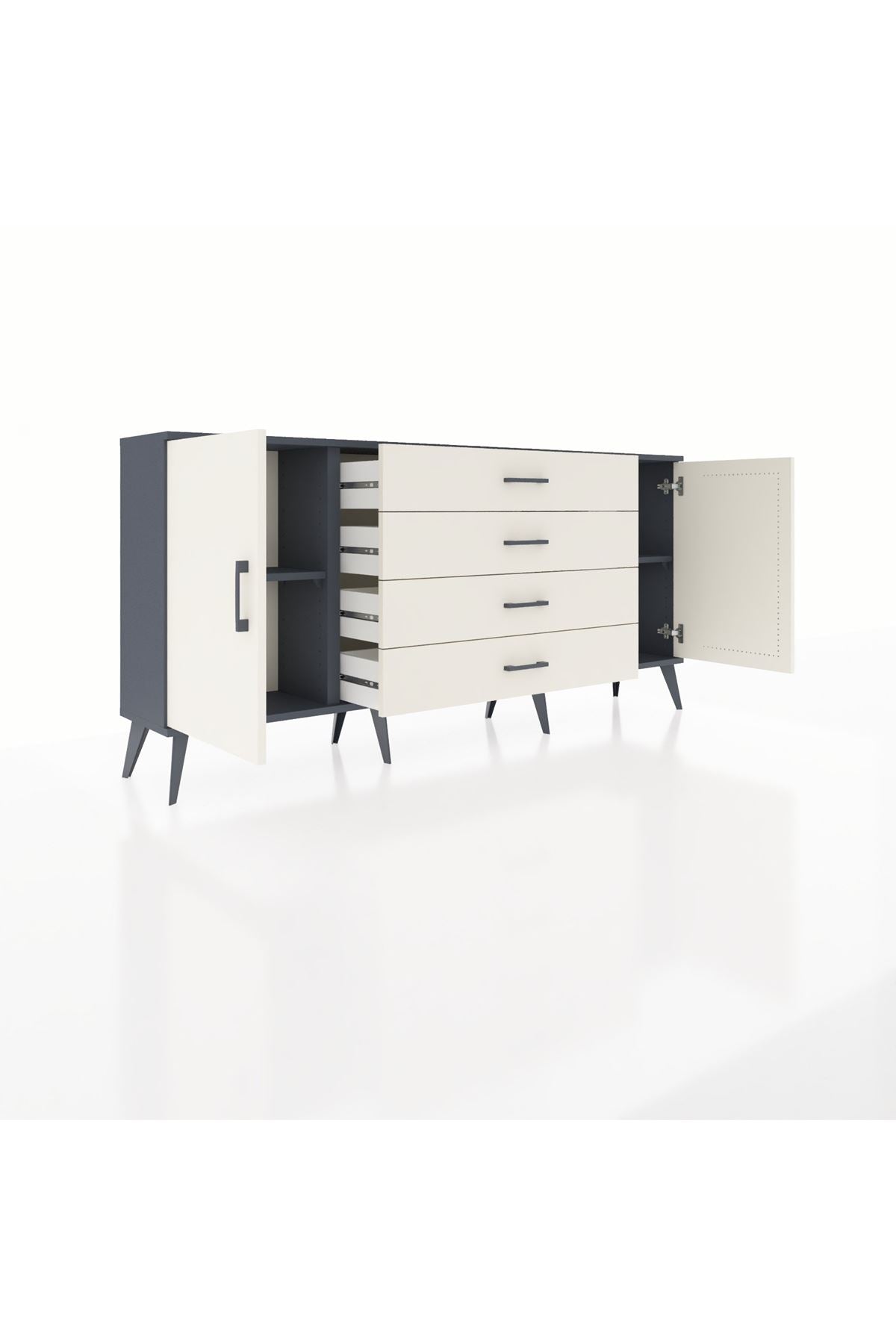 Arges Konsol 2 Raflı 4 Çekmeceli 2 Kapaklı 176x30x83 - S148M001V13A