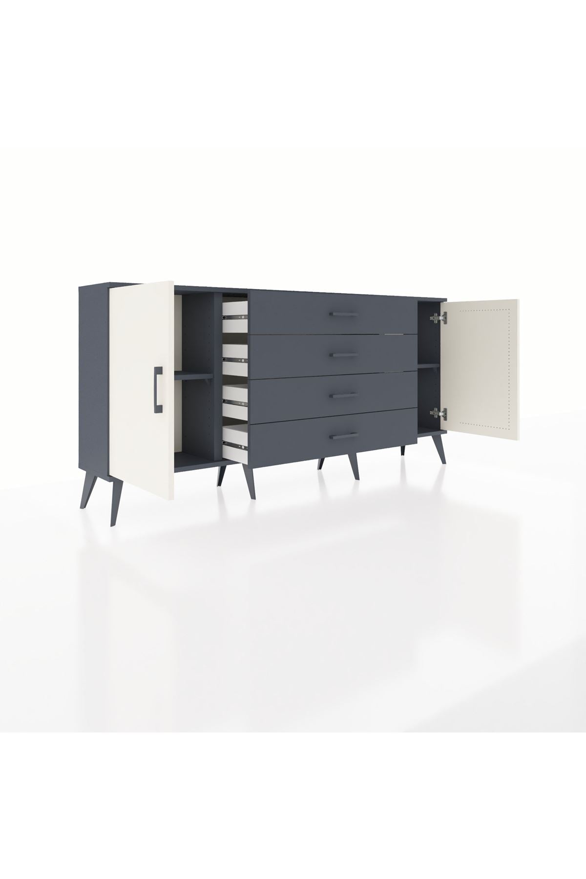 Arges Konsol 2 Raflı 4 Çekmeceli 2 Kapaklı 176x30x83 - S148M001V14A