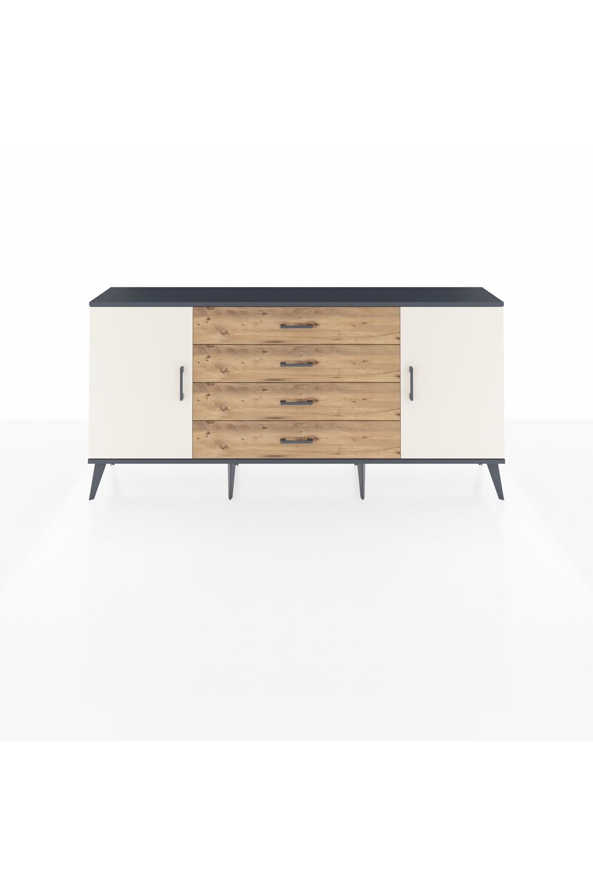 Arges Konsol 2 Raflı 4 Çekmeceli 2 Kapaklı 176x30x83 - S148M001V15A