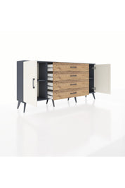 Arges Konsol 2 Raflı 4 Çekmeceli 2 Kapaklı 176x30x83 - S148M001V15A