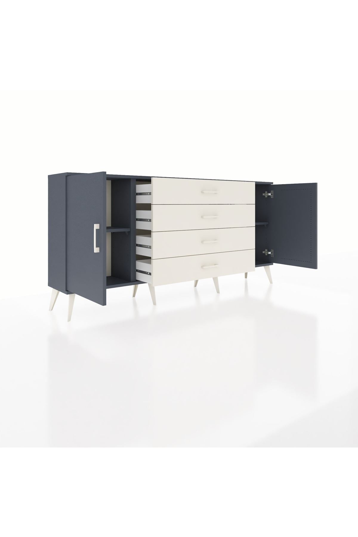 Arges Konsol 2 Raflı 4 Çekmeceli 2 Kapaklı 176x30x83 - S148M001V16A