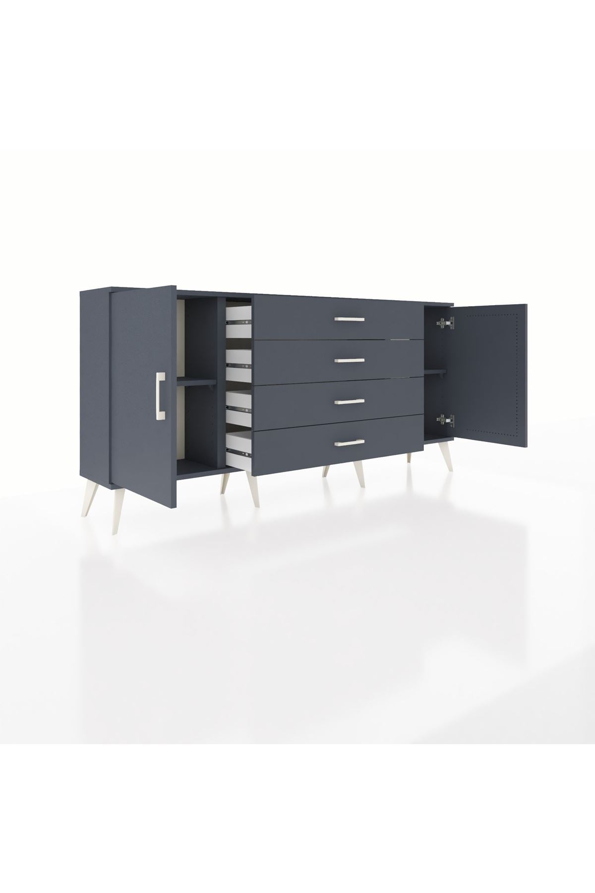 Arges Konsol 2 Raflı 4 Çekmeceli 2 Kapaklı 176x30x83 - S148M001V17A