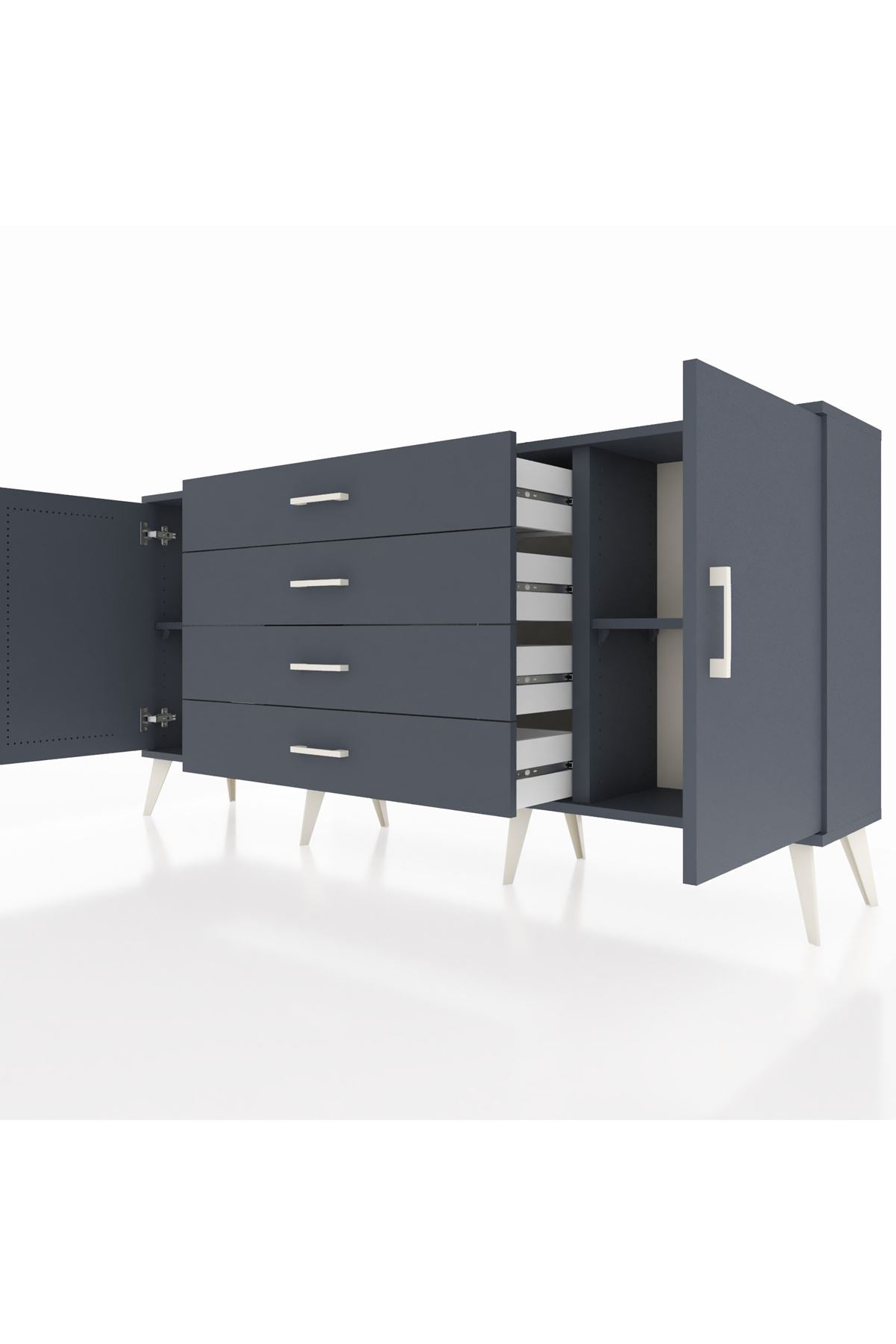 Arges Konsol 2 Raflı 4 Çekmeceli 2 Kapaklı 176x30x83 - S148M001V17A