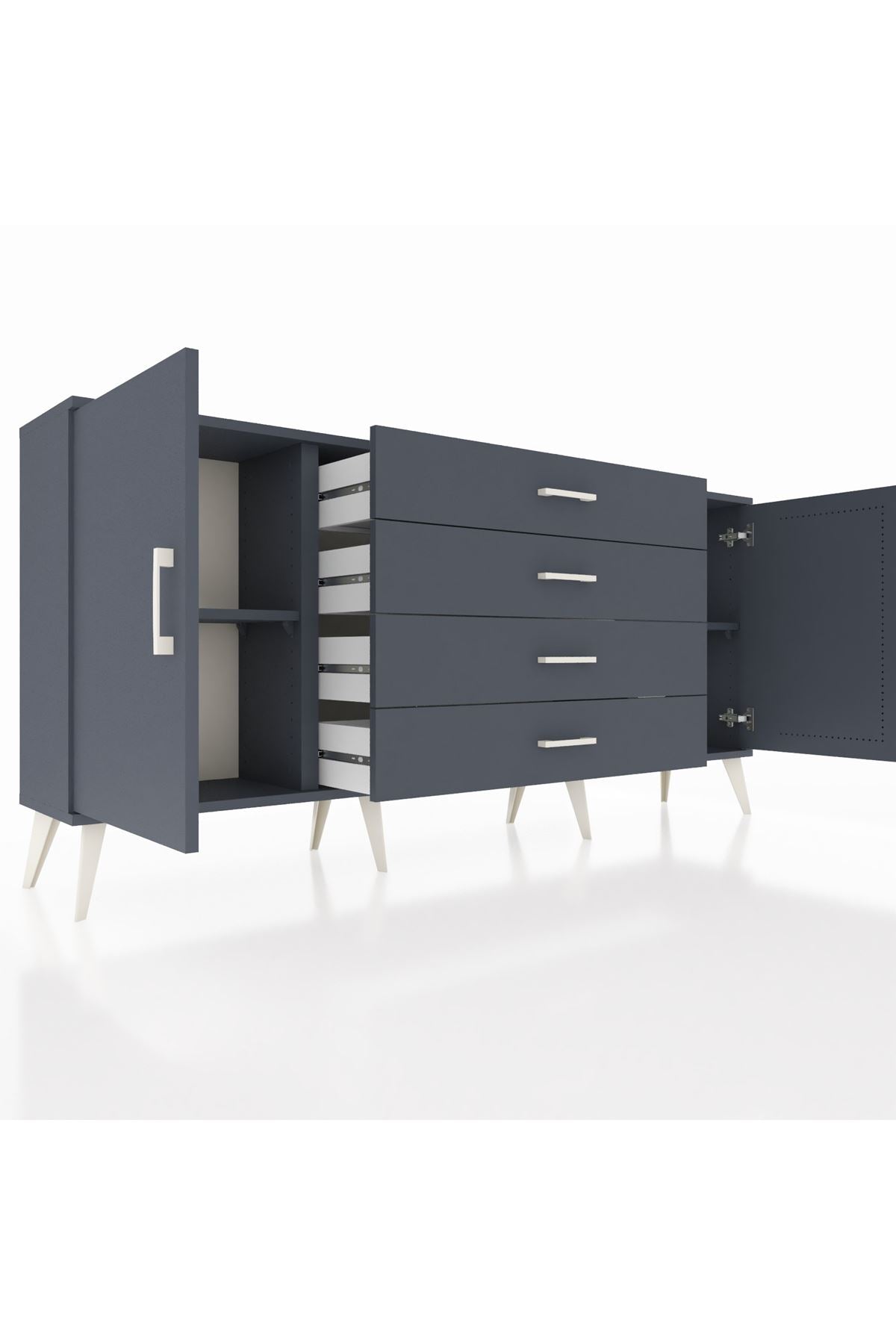 Arges Konsol 2 Raflı 4 Çekmeceli 2 Kapaklı 176x30x83 - S148M001V17A