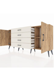 Arges Konsol 2 Raflı 4 Çekmeceli 2 Kapaklı 176x30x83 - S148M001V19A