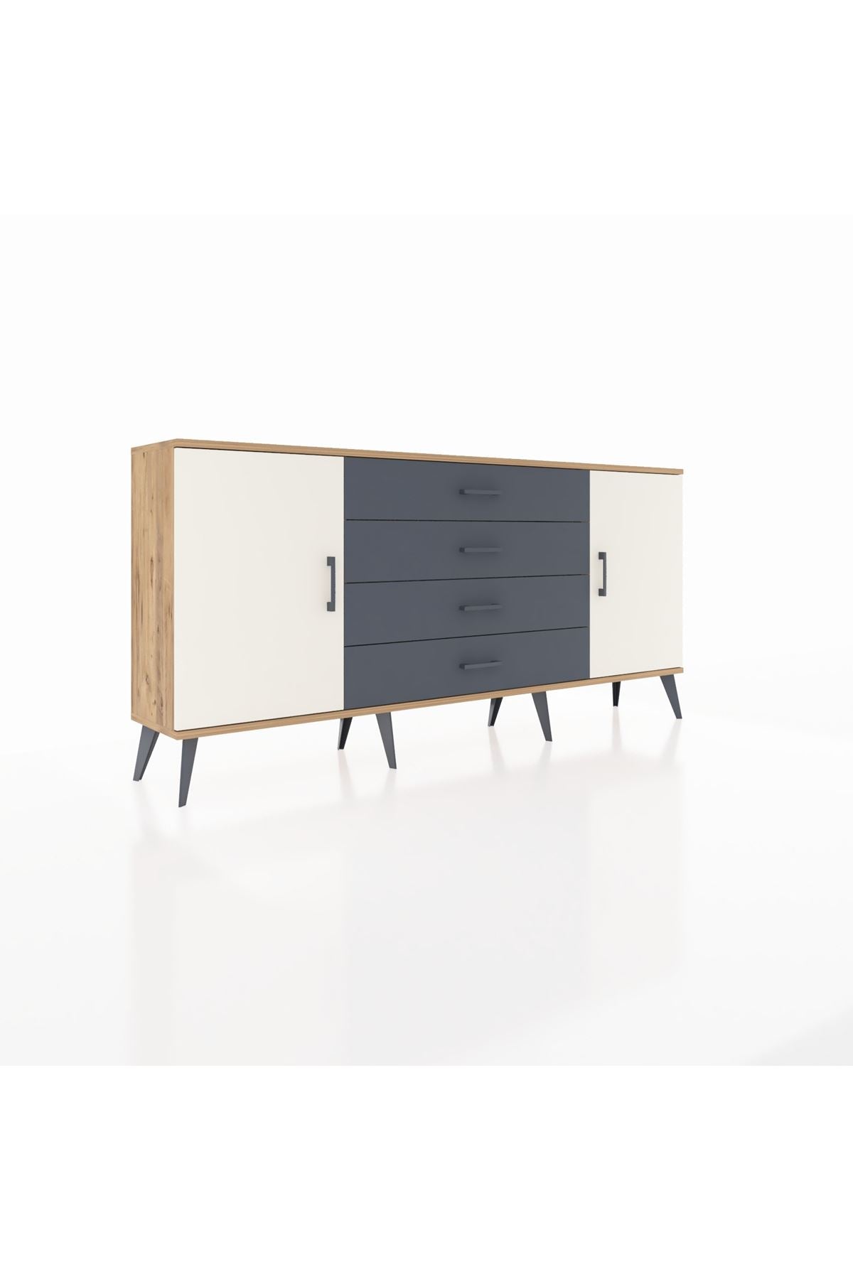 Arges Konsol 2 Raflı 4 Çekmeceli 2 Kapaklı 176x30x83 - S148M001V23A