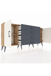 Arges Konsol 2 Raflı 4 Çekmeceli 2 Kapaklı 176x30x83 - S148M001V23A