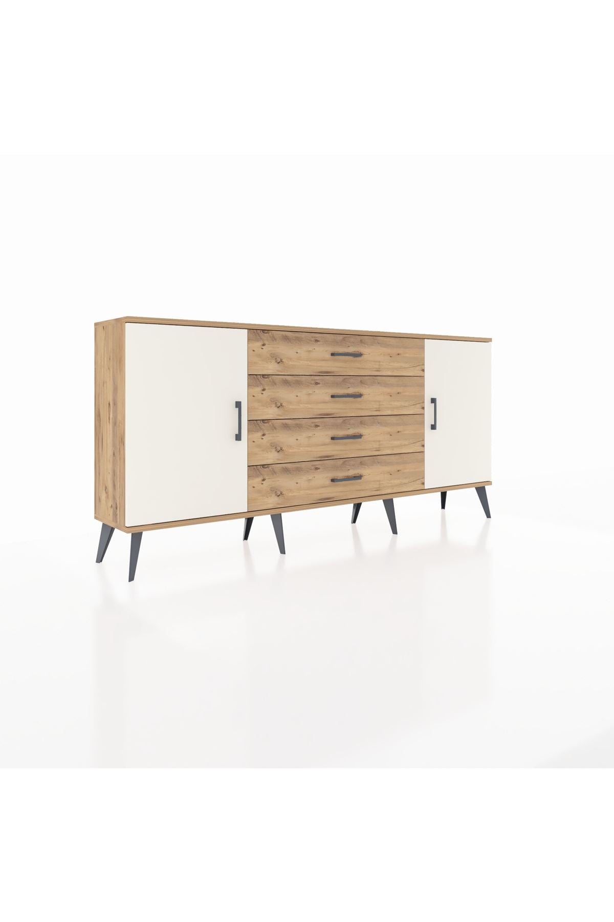 Arges Konsol 2 Raflı 4 Çekmeceli 2 Kapaklı 176x30x83 - S148M001V24A