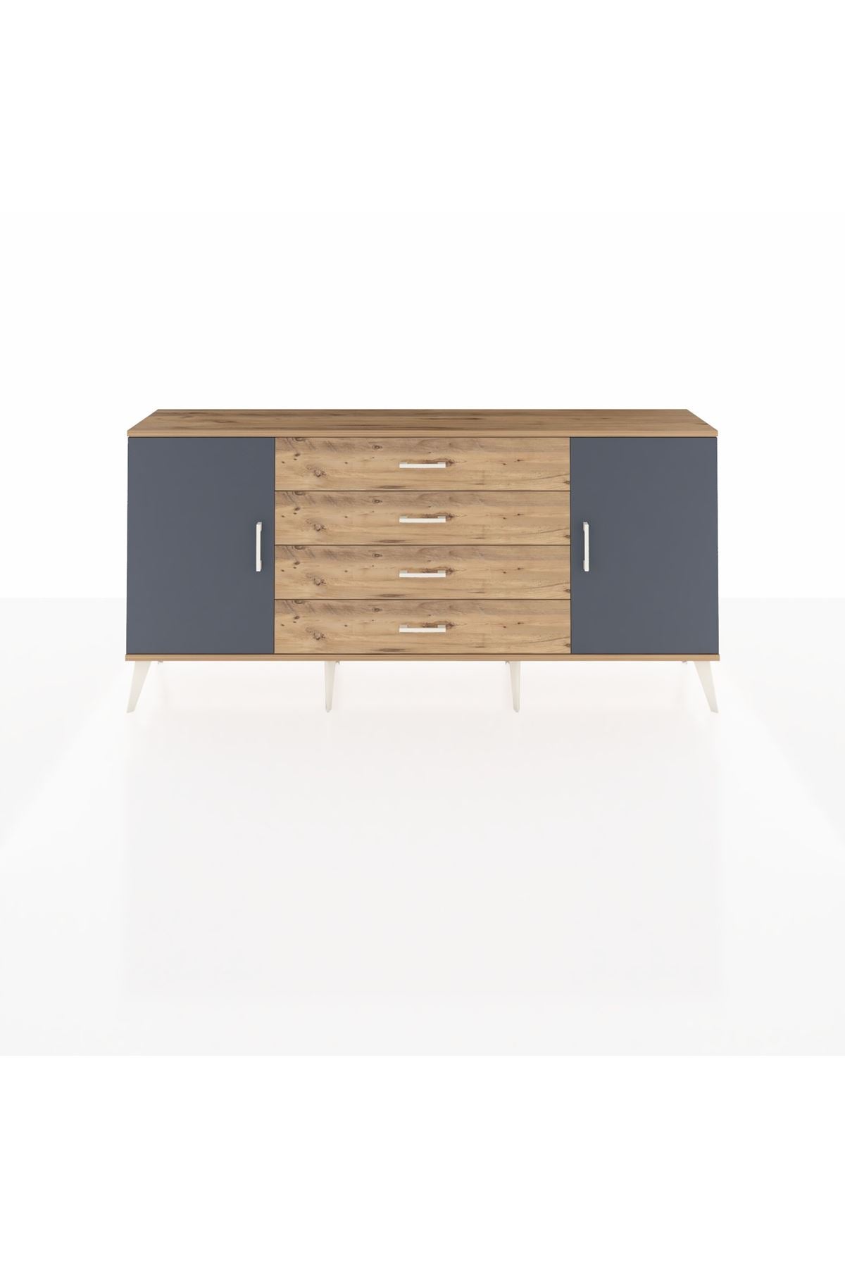Arges Konsol 2 Raflı 4 Çekmeceli 2 Kapaklı 176x30x83 - S148M001V27A