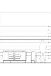 Arges Konsol 2 Raflı 4 Çekmeceli 2 Kapaklı 176x30x83 - S148M001V27A