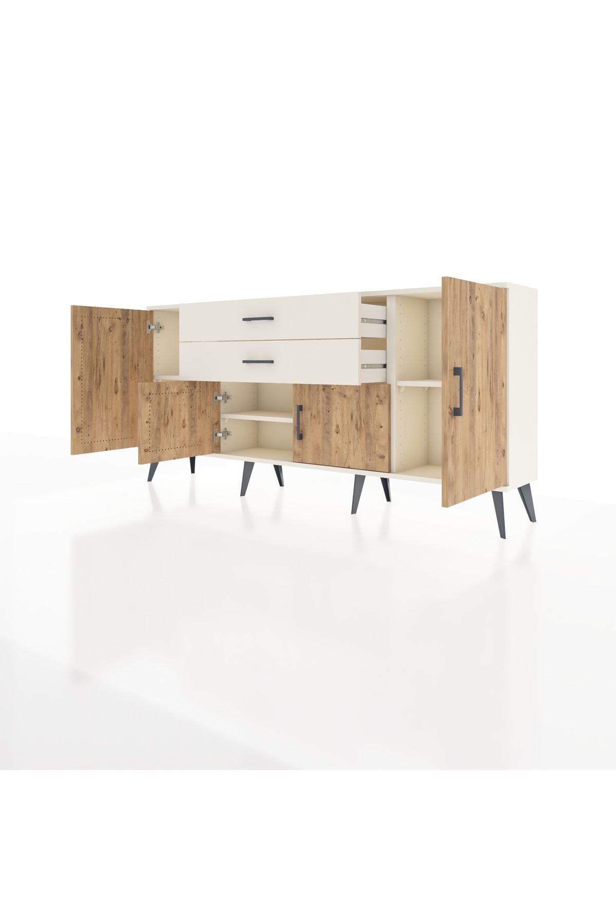 Arges Konsol 3 Raflı 2 Çekmeceli 4 Kapaklı 176x30x83 - S148M002V01A