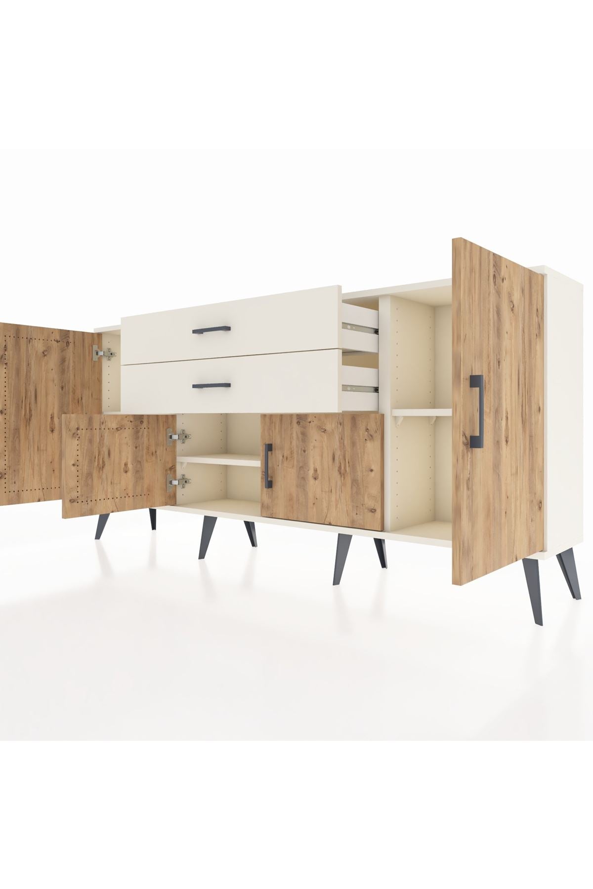 Arges Konsol 3 Raflı 2 Çekmeceli 4 Kapaklı 176x30x83 - S148M002V01A